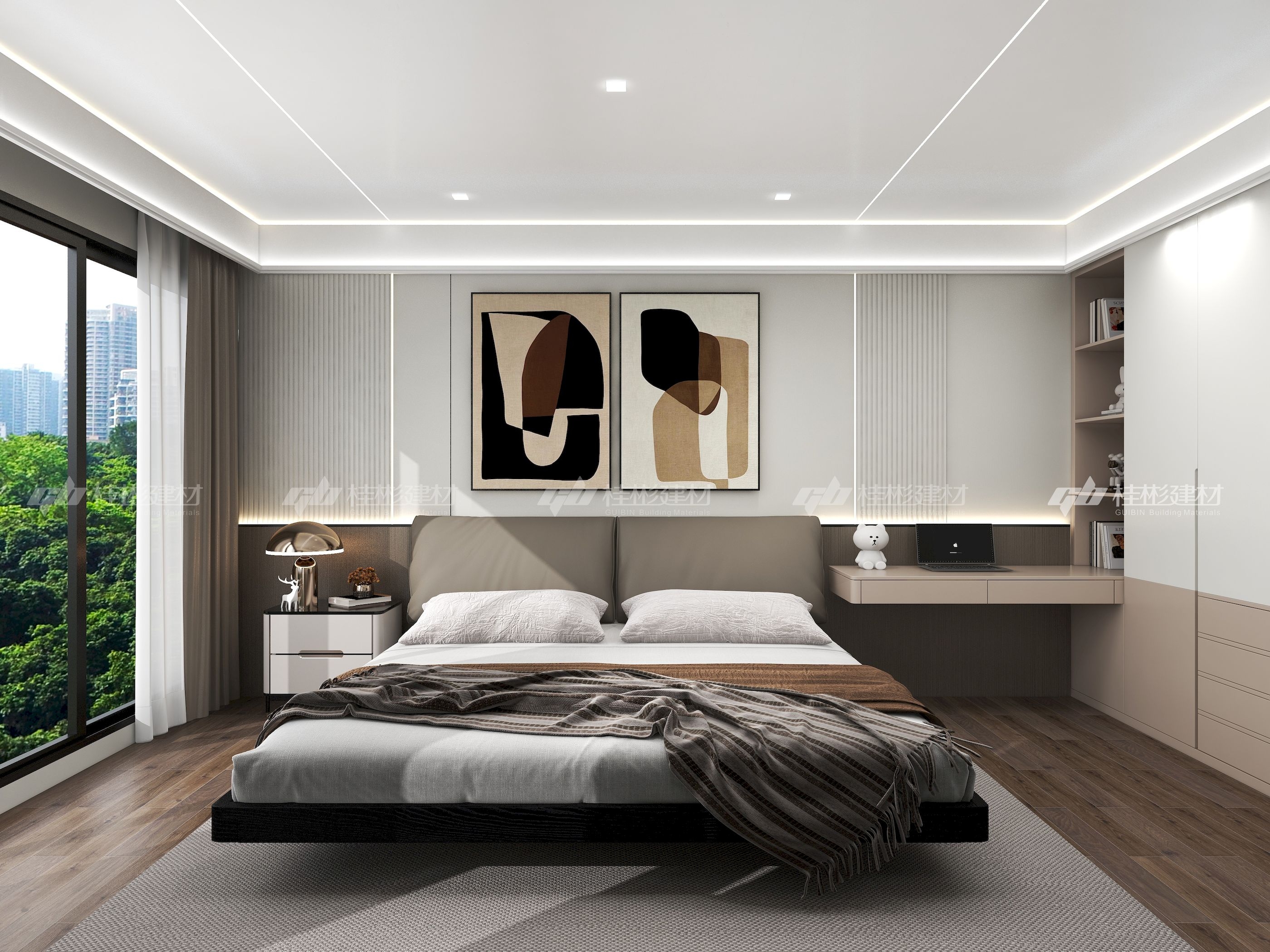 滚涂系列蜂窝大板_纳米白_装修效果图