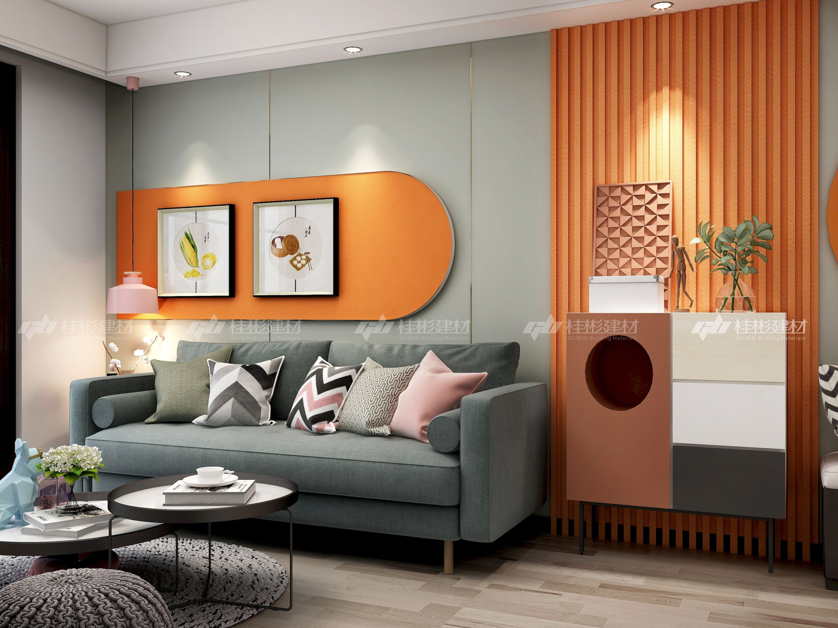 木饰面系列蜂窝大板-GB614001 爱马仕橙-效果图