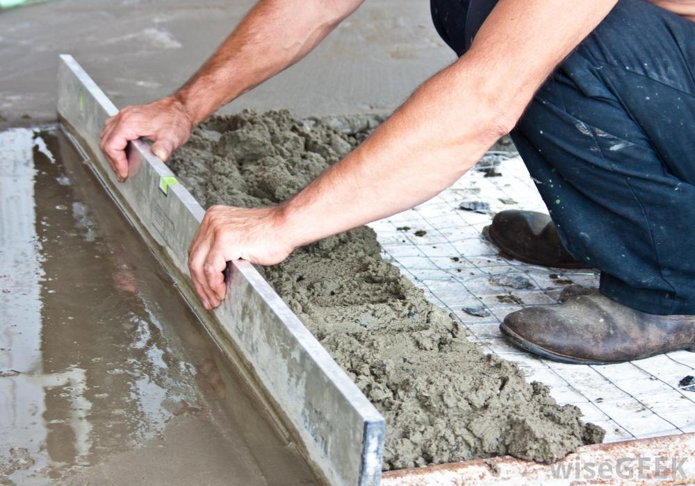 Concrete is made from a slurry of crushed aggregate rocks and other materials such as sand.