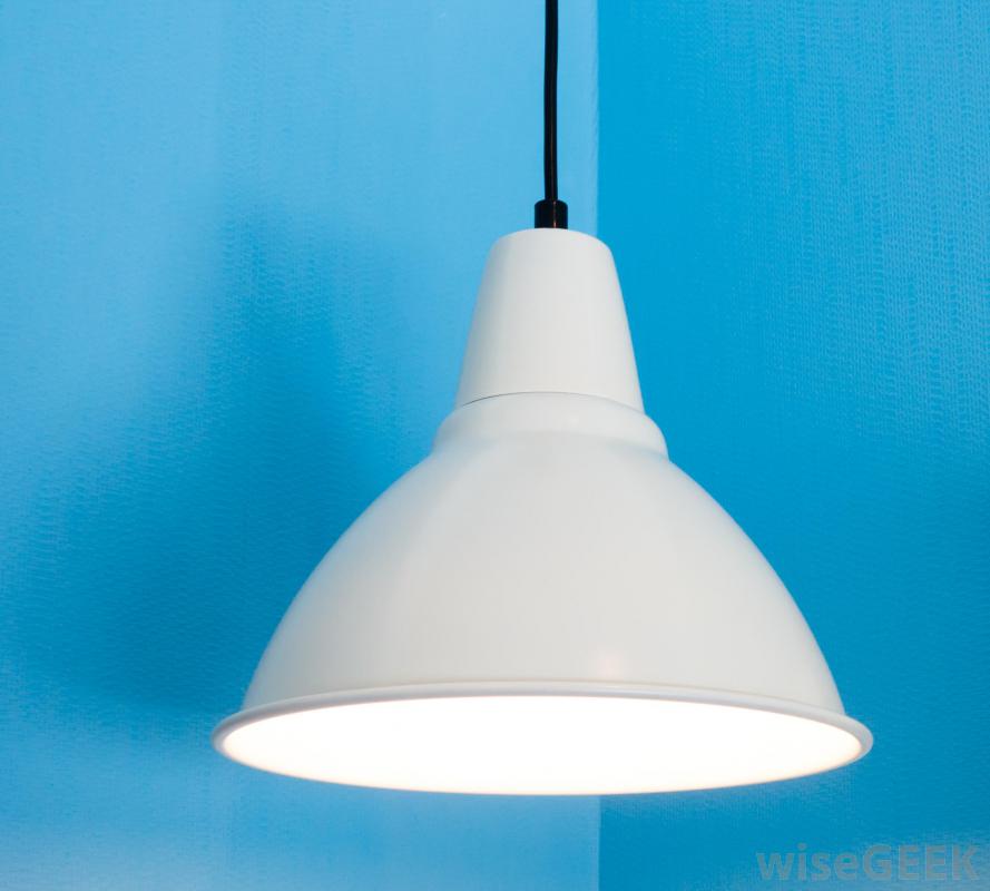 Pendant lighting is typically suspended from the ceiling with a cord or chain.